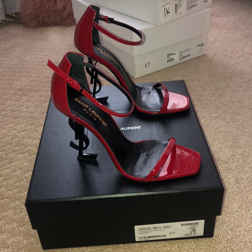 SOLD Saint Laurent red/black heels